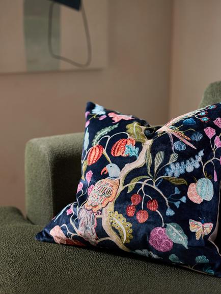 John Lewis Fruit Tree Cushion, Night Sky - view 2, Night Sky