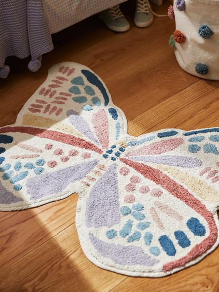 John Lewis Flutter Butterfly Cotton Rug - view 2, 100% Cotton