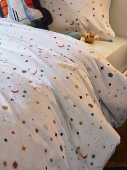little home at John Lewis Space Star Pure Cotton Duvet Cover and Pillowcase Set - view 2, Multi