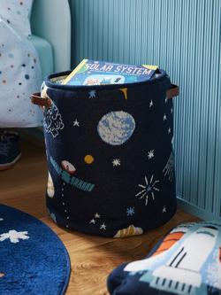 John Lewis Outer Space Knit Storage Basket, Blue, Blue