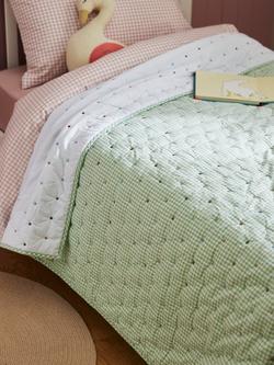 John Lewis Gingham Stitch Quilted Bedspread - view 2, Multi
