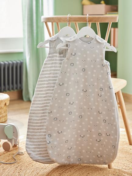 John Lewis Safari Print Baby Sleeping Bag, 0.5/1.5 Tog, Pack of 2 - view 2, Grey Marl