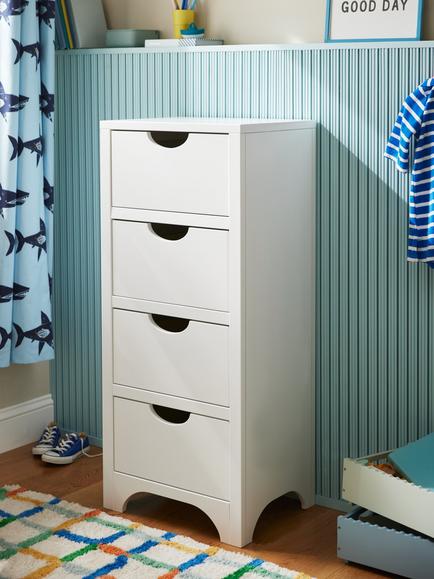 John Lewis Arc Kids' Tall Chest of Drawers, White, White