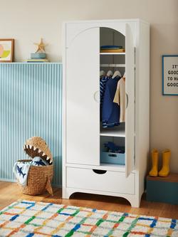 John Lewis Arc Kids' Single Wardrobe, White, White