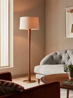 John Lewis Contour Floor Lamp, Brown/Gold - view 2, Brown/Gold