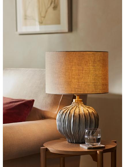 John Lewis Urchin Ceramic Table Lamp - view 2, Grey