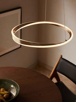 John Lewis Wrap LED Hoop Ceiling Light, Brushed Aluminium - view 2, Brushed Aluminium