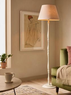 John Lewis Candlestick Floor Lamp Base, White - view 2, White