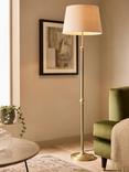 John Lewis Reeded Column Floor Lamp, Antique Brass