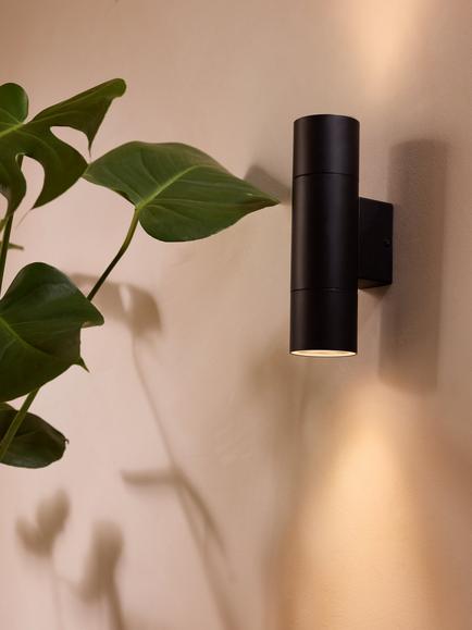 John Lewis Strom LED XL Outdoor Wall Light, Black - view 2, Black