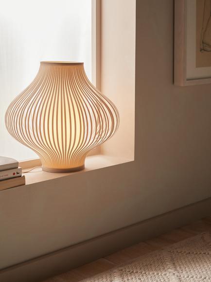 John Lewis Harmony Ribbon Small Table Lamp - view 2, Natural