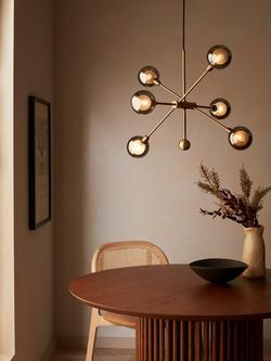 John Lewis Huxley Ceiling Light - view 2, Smoke/Antique Brass