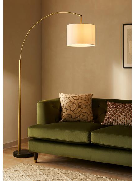 John Lewis Angus Arched Floor Lamp - view 2, Brushed Steel