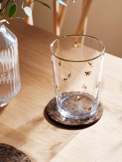 John Lewis Bee Glass Tumbler, 510ml, Clear/Multi - view 2, Multi