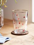 John Lewis Ladybird Glass Tumbler, 510ml, Clear/Red