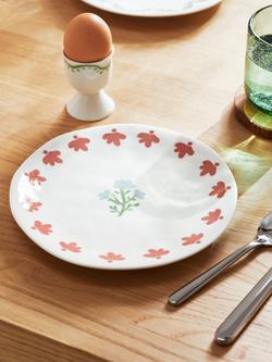 John Lewis Flora Fine China Side Plate, 20cm, Blue/Multi - view 2, Multi