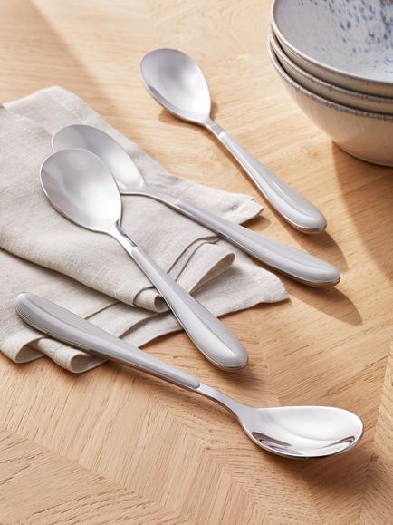 John Lewis Studio Dessert Spoons, Set of 4 - view 2, Grey
