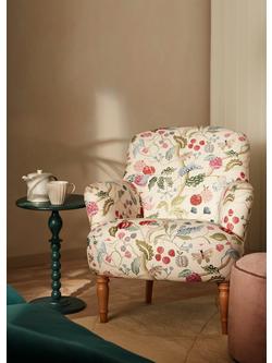 John Lewis Fireside Low Back Armchair, Light Leg - view 2, Fruit Tree Natural