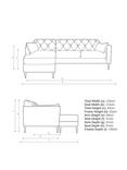 Swoon Mendel Large 3 Seater LHF Chaise End Sofa, Gold Leg