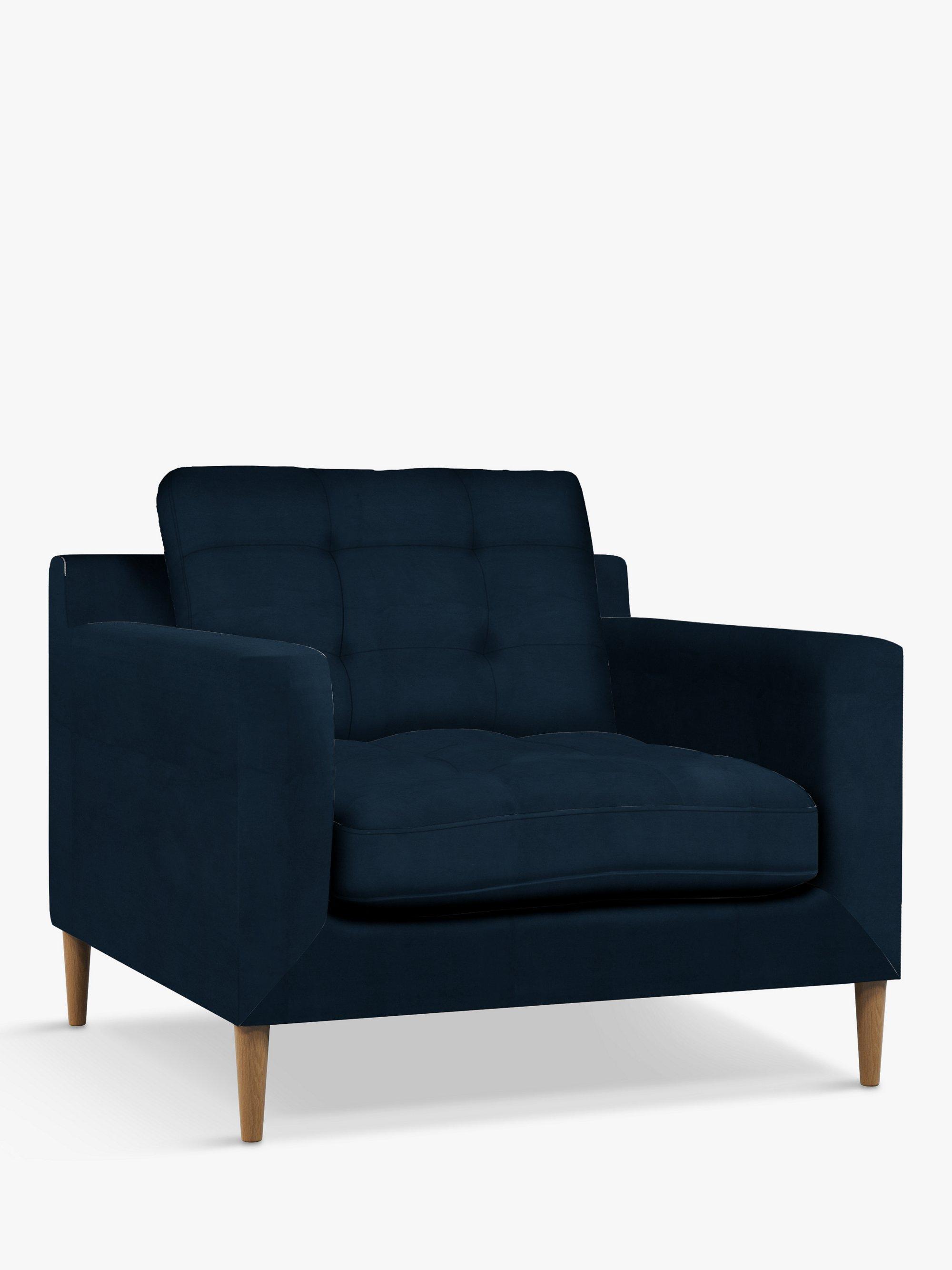 Draper II Range, John Lewis Easy Clean Plush Velvet Fabric, Navy, Price Band B