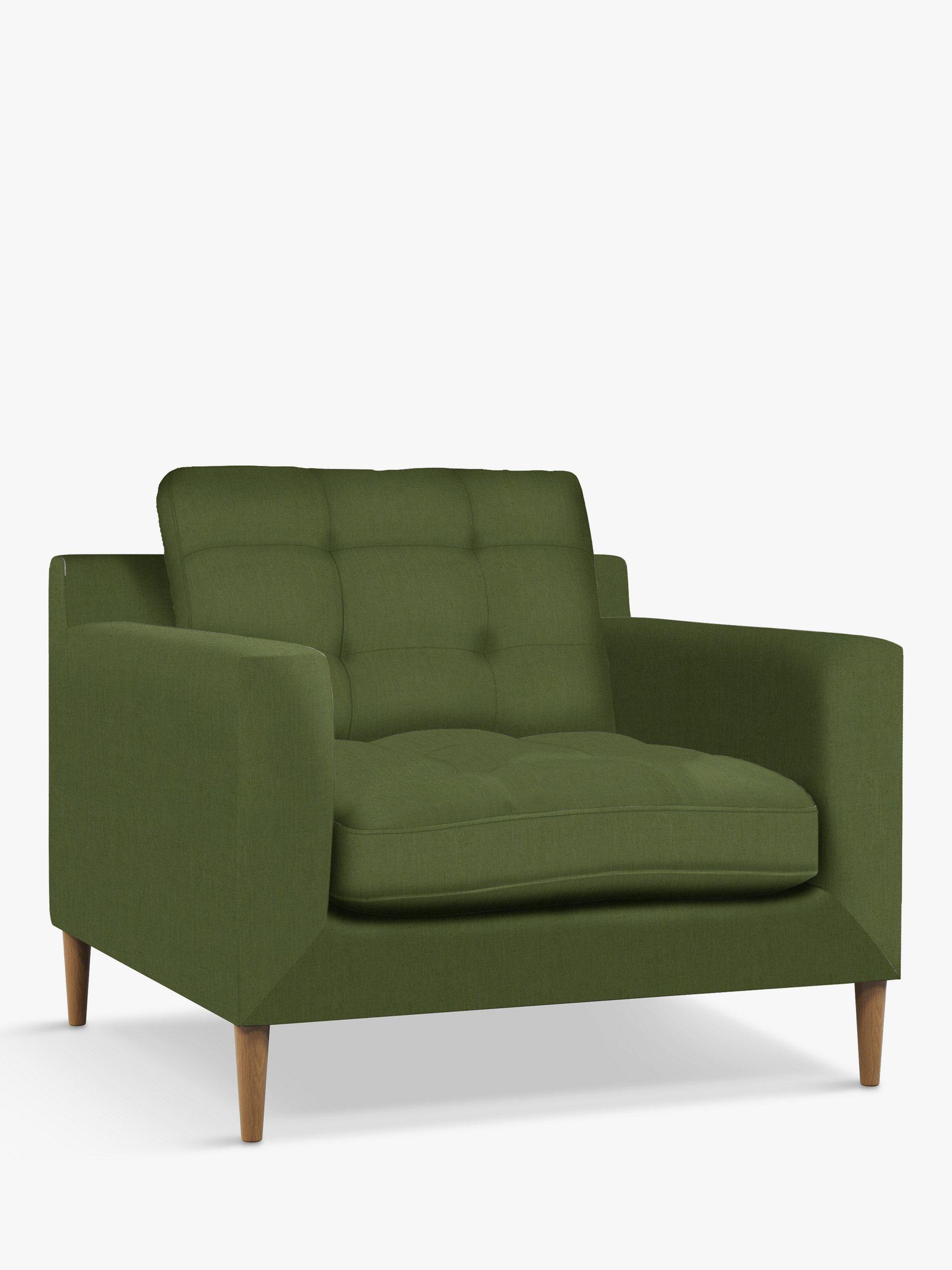 Draper II Range, John Lewis Relaxed Linen Plain Fabric, Olive Green, Price Band B