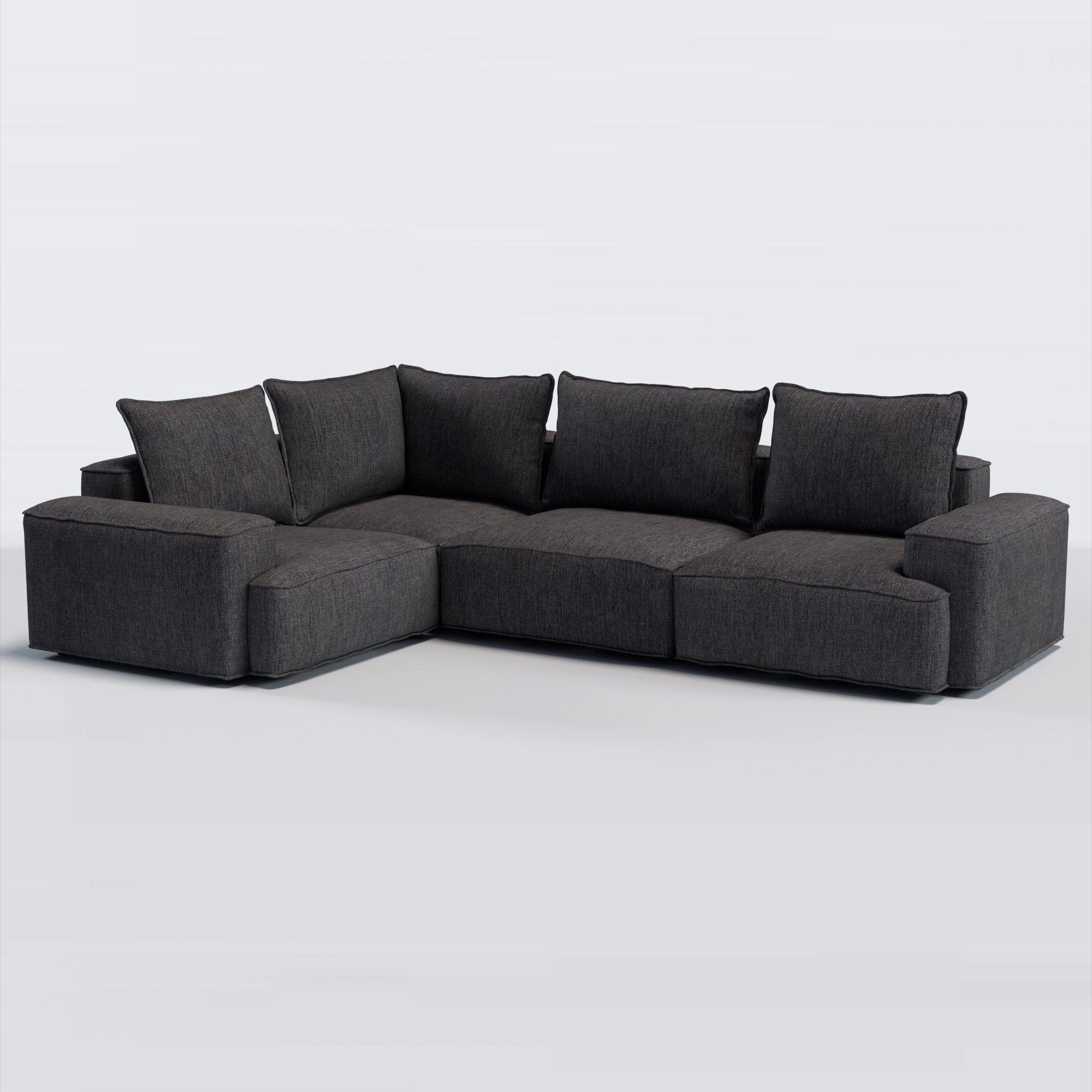 Border Range, John Lewis Easy Clean Chunky Chenille Plain Fabric, Charcoal, Price Band C