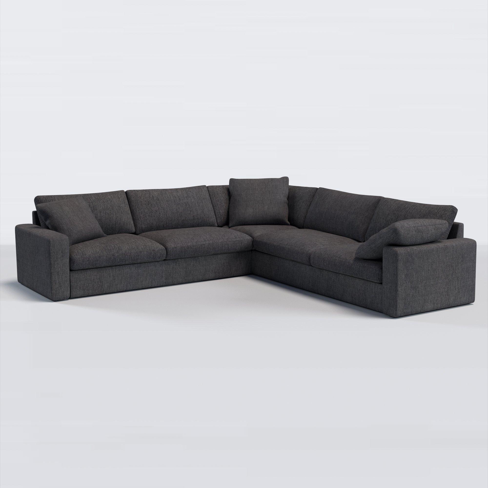 Mellow Range, John Lewis Easy Clean Chunky Chenille Plain Fabric, Charcoal, Price Band C