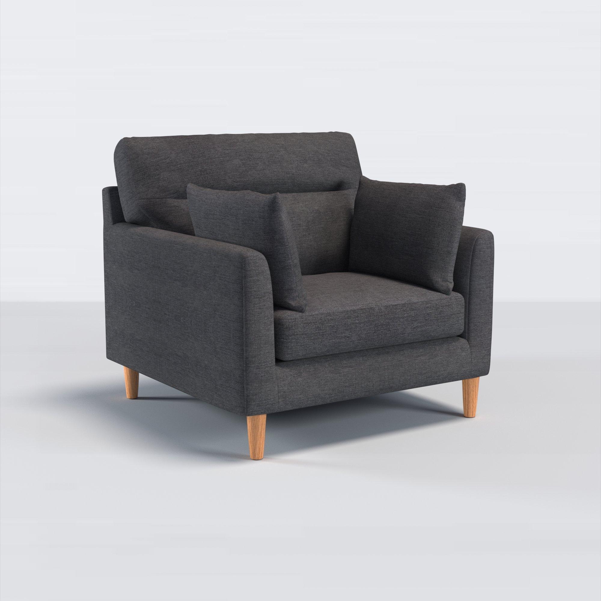 Munro Range, John Lewis Easy Clean Chunky Chenille Plain Fabric, Charcoal, Price Band C