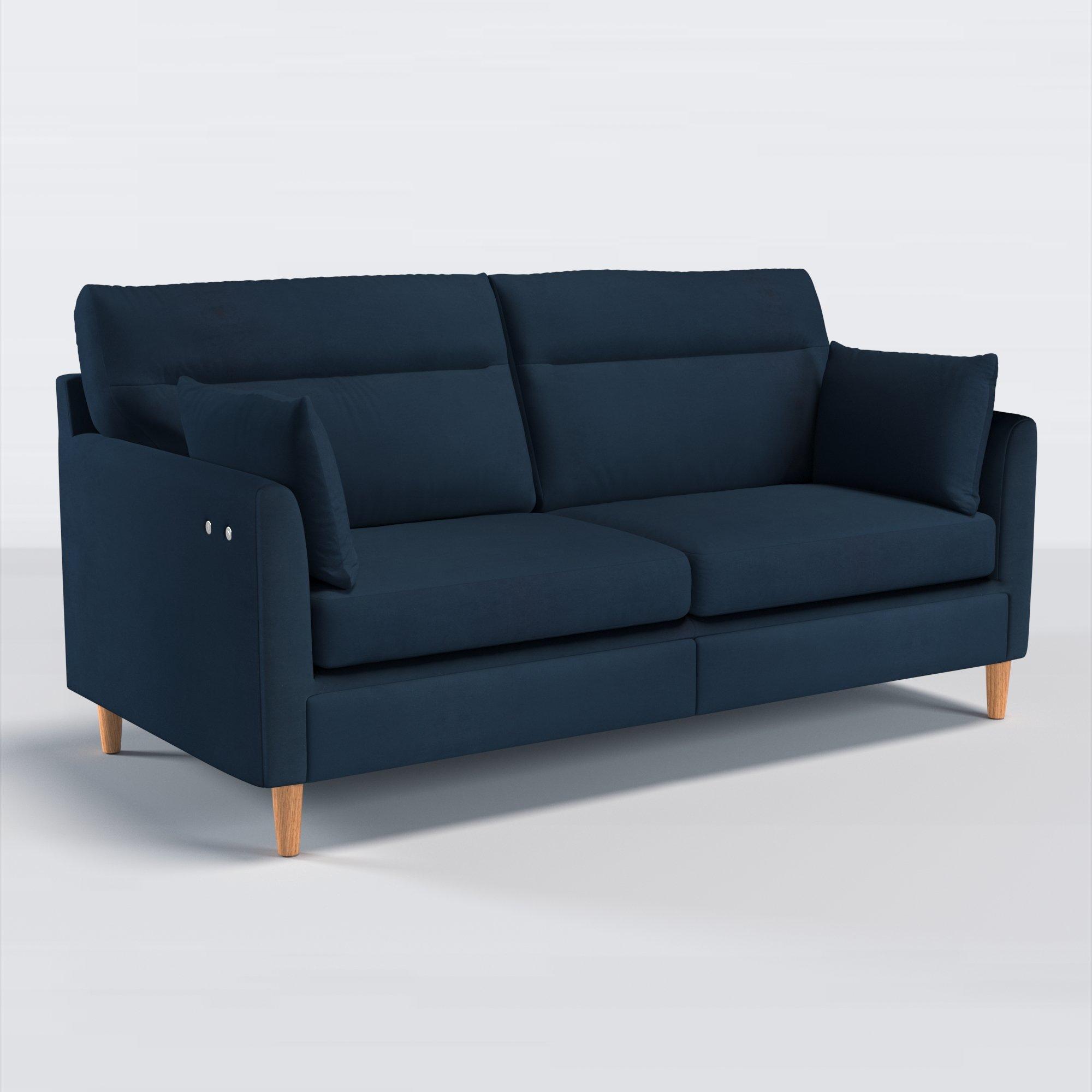 Munro Range, John Lewis Easy Clean Plush Velvet Fabric, Navy, Price Band B