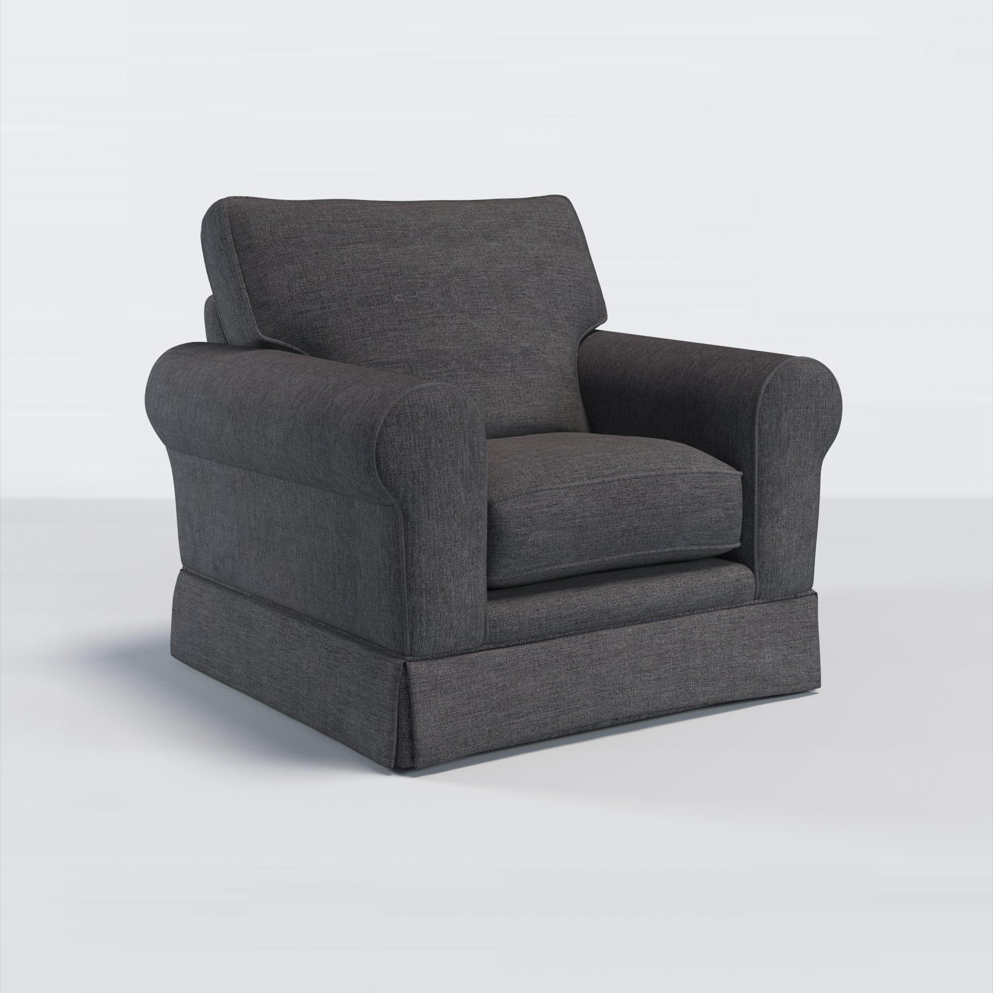 Padstow II Range, John Lewis Easy Clean Chunky Chenille Plain Fabric, Charcoal, Price Band C