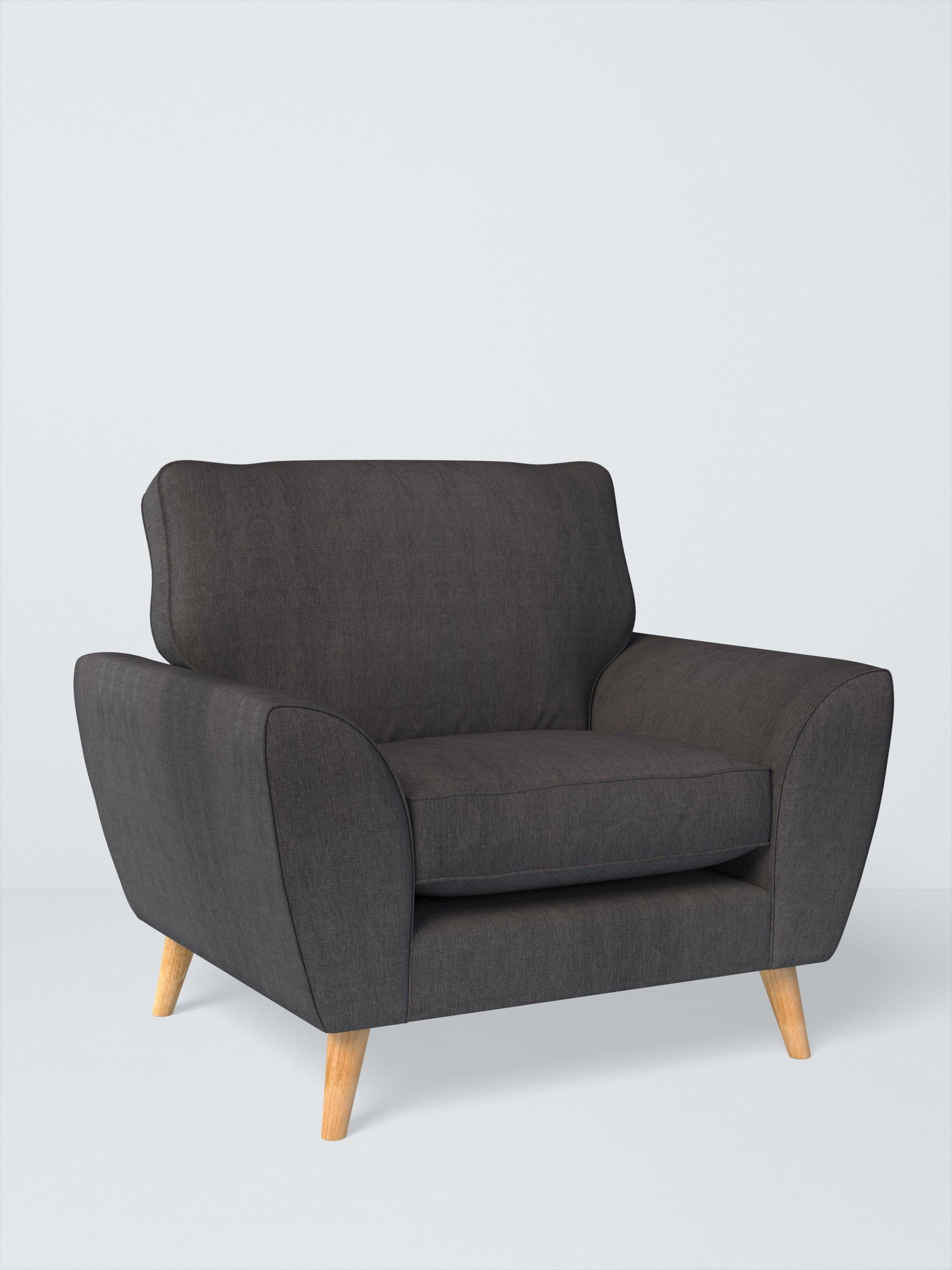Ambleside Range, John Lewis Easy Clean Chunky Chenille Plain Fabric, Charcoal, Price Band C