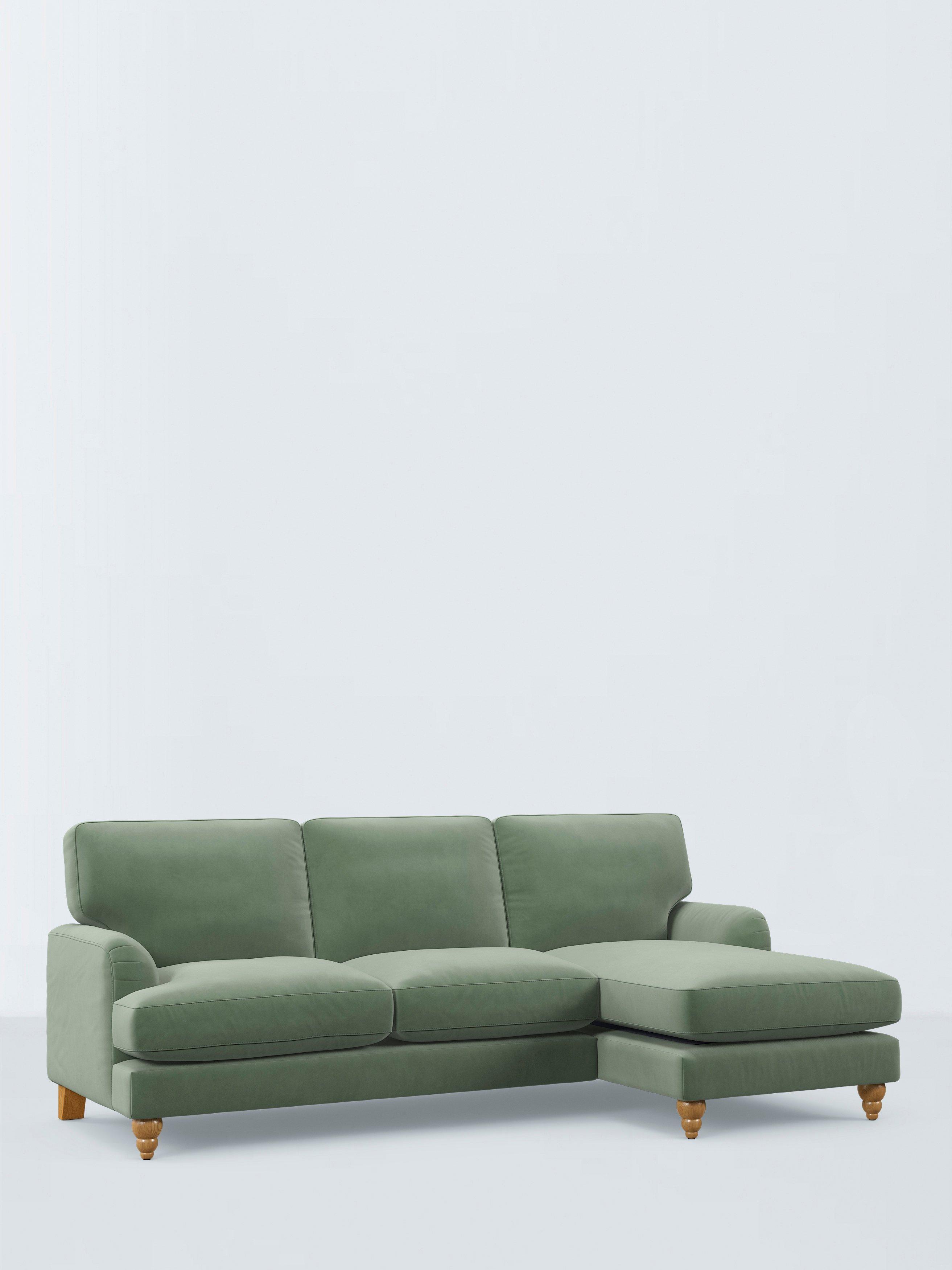 Clover Range, John Lewis Aquaclean Velvet Plain Fabric, Sage Green, Price Band D