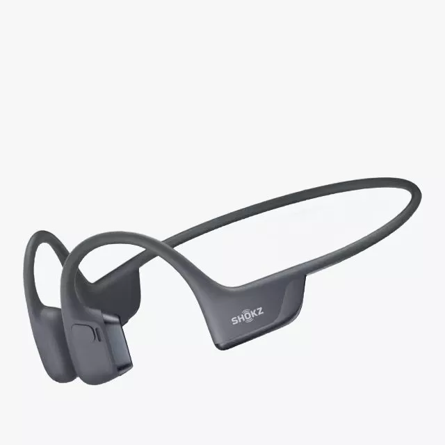 Grey open ear Shokz headphones