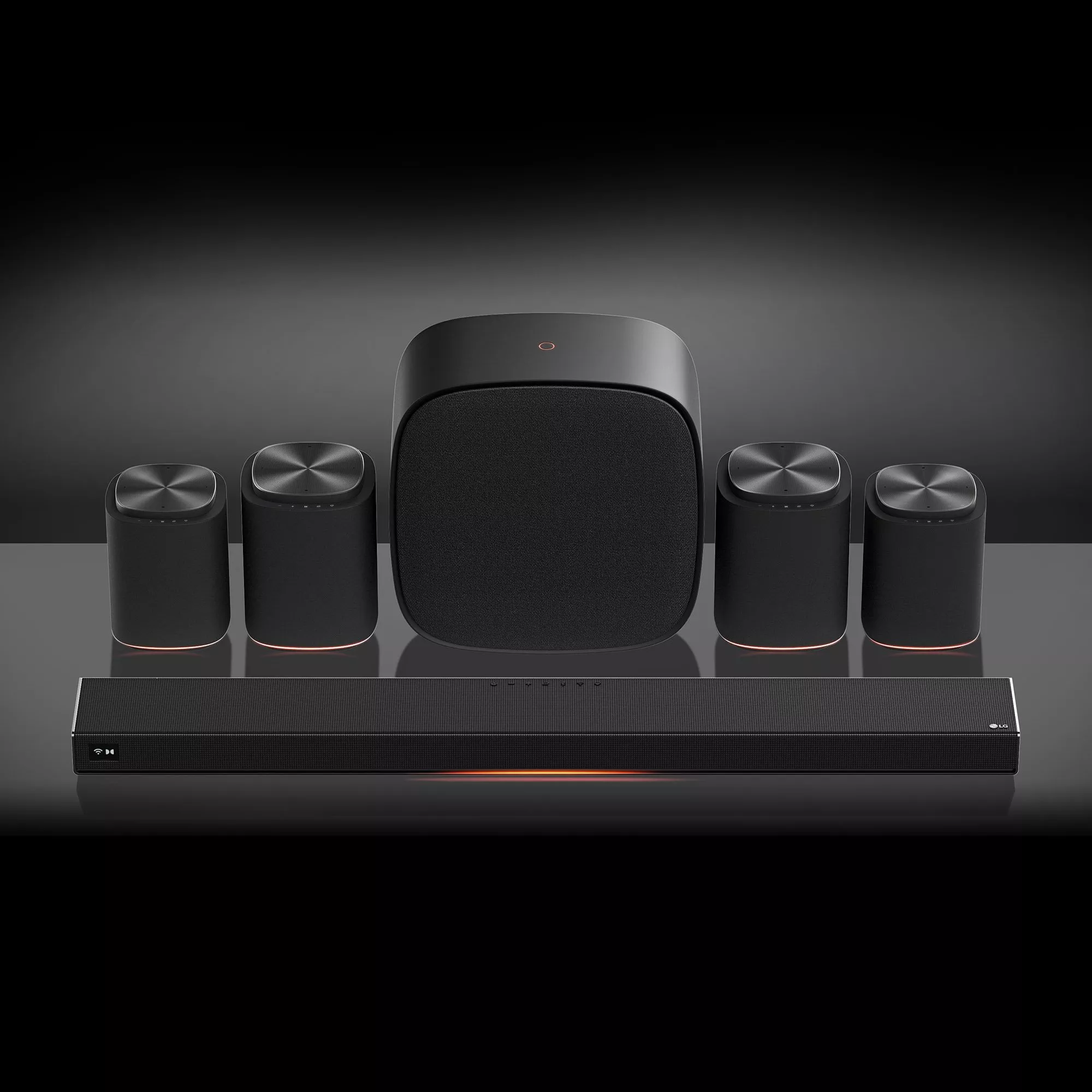 LG sound suite with black surroundings