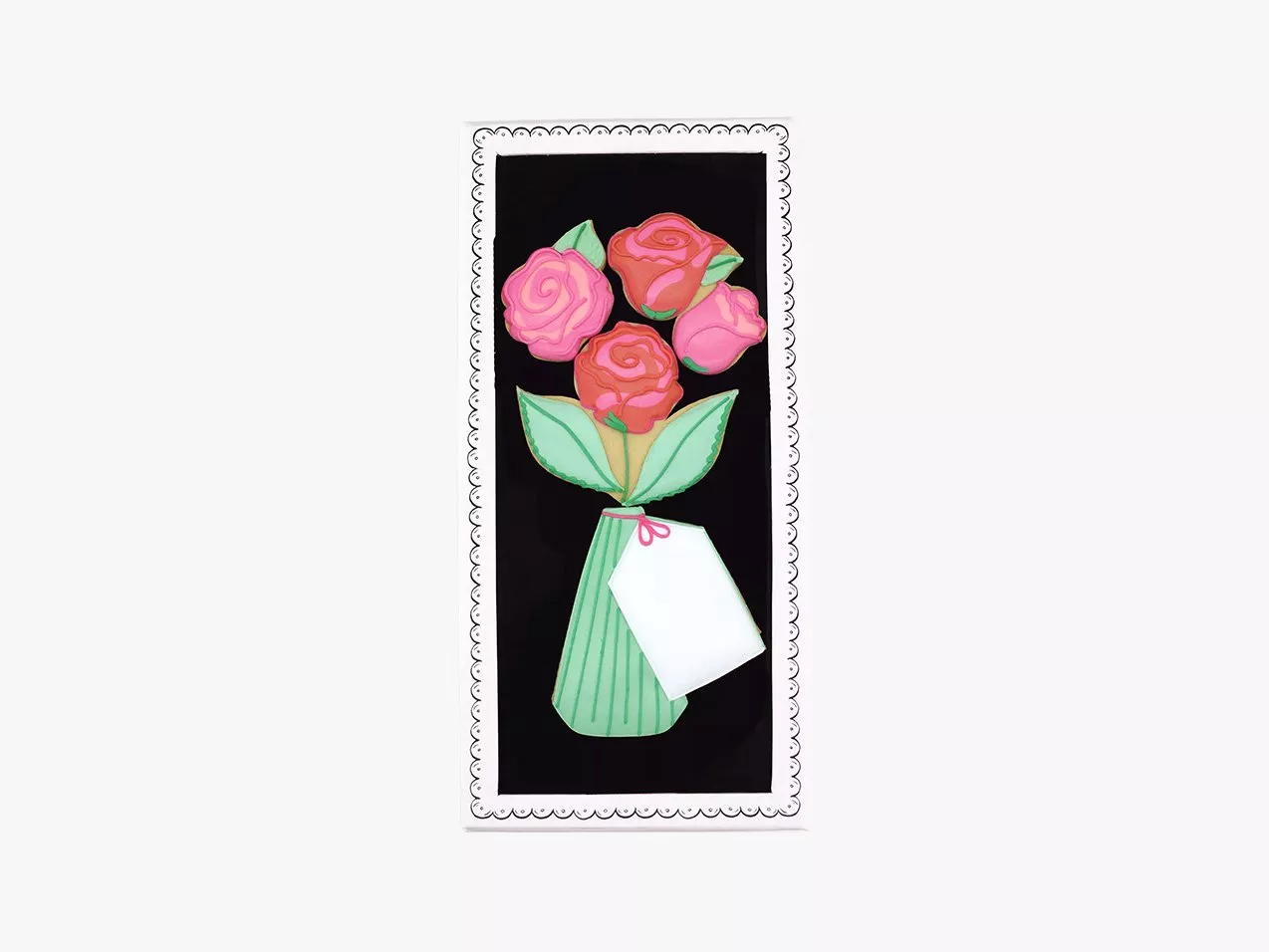 Biscuiteers Hand-Iced Roses Letterbox Biscuit