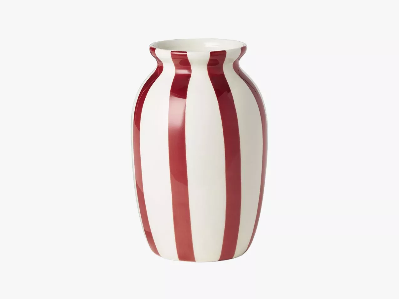 Hand-Painted Striped Stoneware Vase