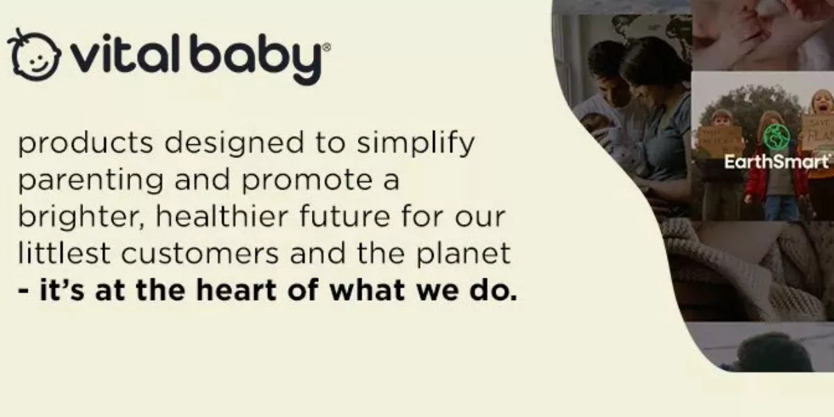 Vital baby imagery and text in banner
