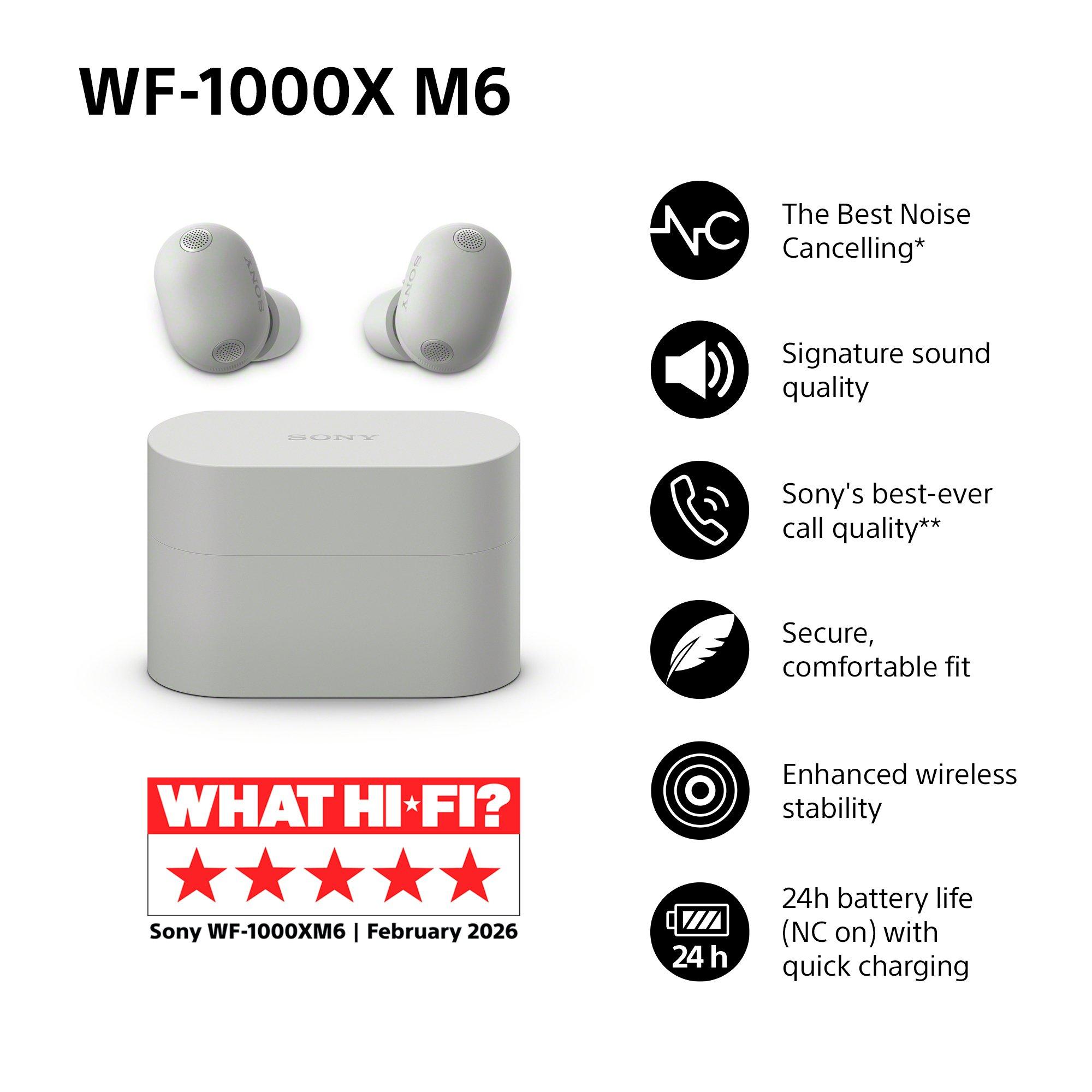 Sony WF-1000XM6 Noise Cancelling True Wireless Bluetooth Sweat