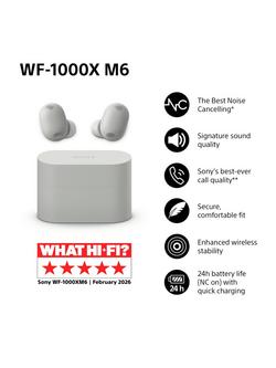 Sony WF-1000XM6 Noise Cancelling True Wireless Bluetooth Sweat & Weather-Resistant In-Ear Headphones with Mic/Remote - view 2, Silver