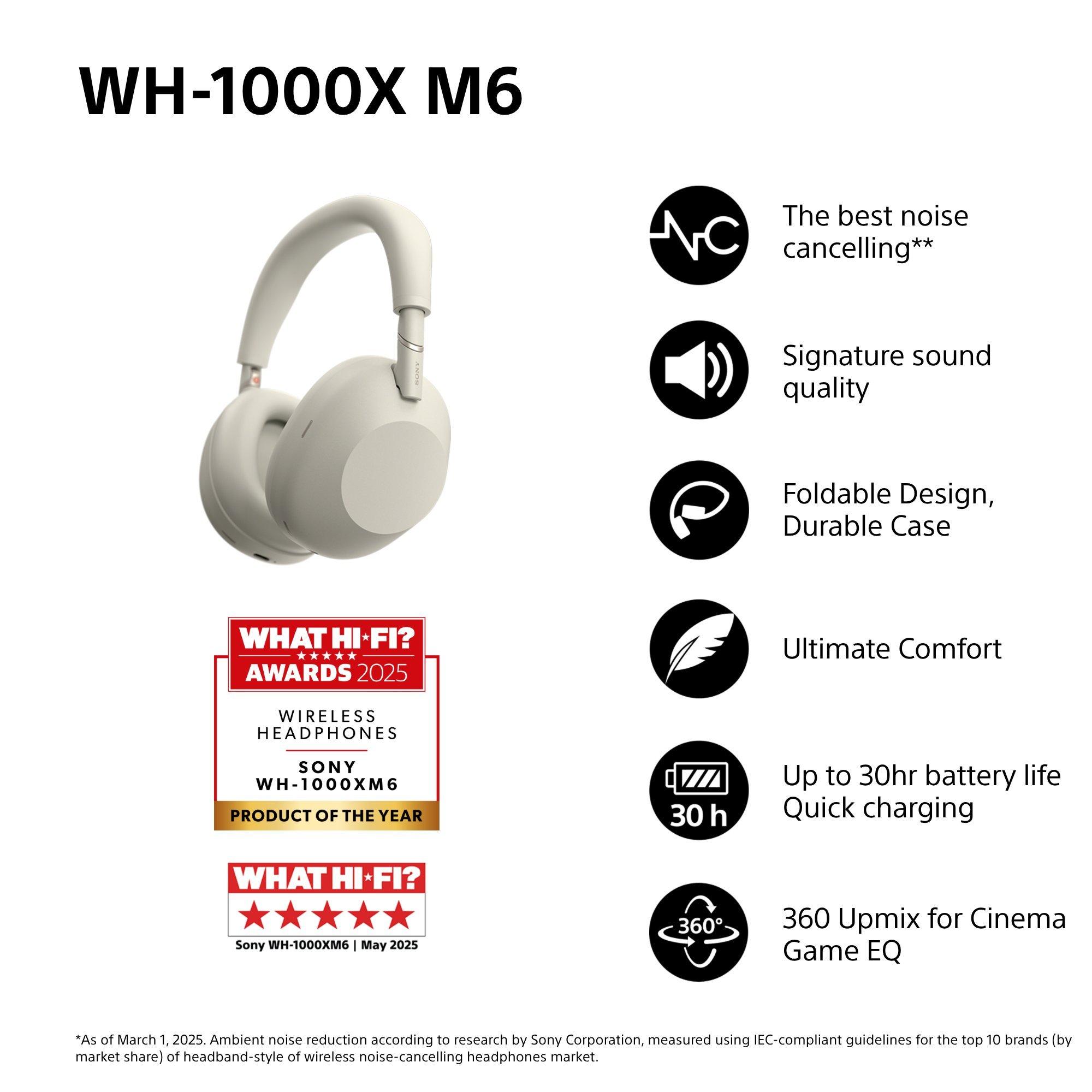 Sony WH-1000XM6 Noise Cancelling Wireless Bluetooth High