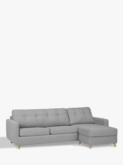 John Lewis Barbican RHF Chaise Sofa Bed with Storage, Grey