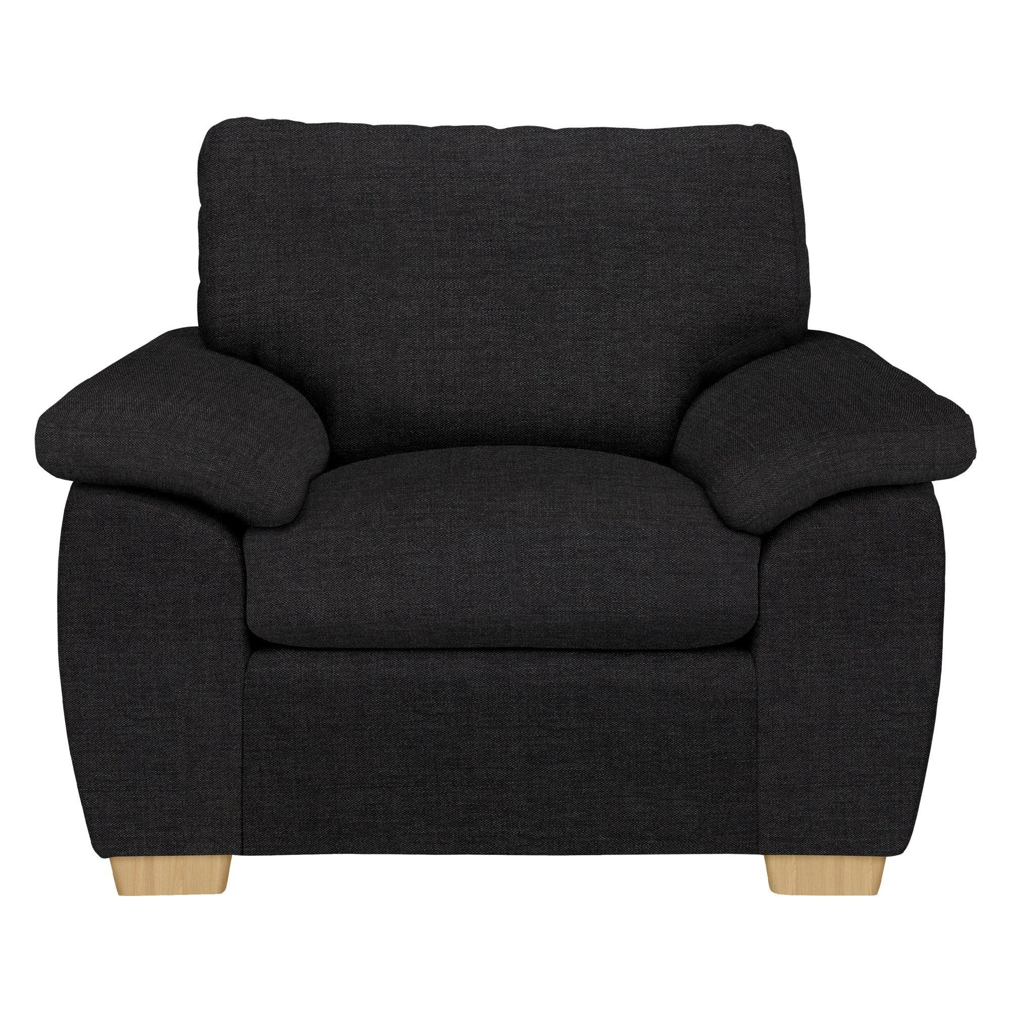 Camden Range, John Lewis Easy Clean Chunky Chenille Plain Fabric, Charcoal, Price Band C