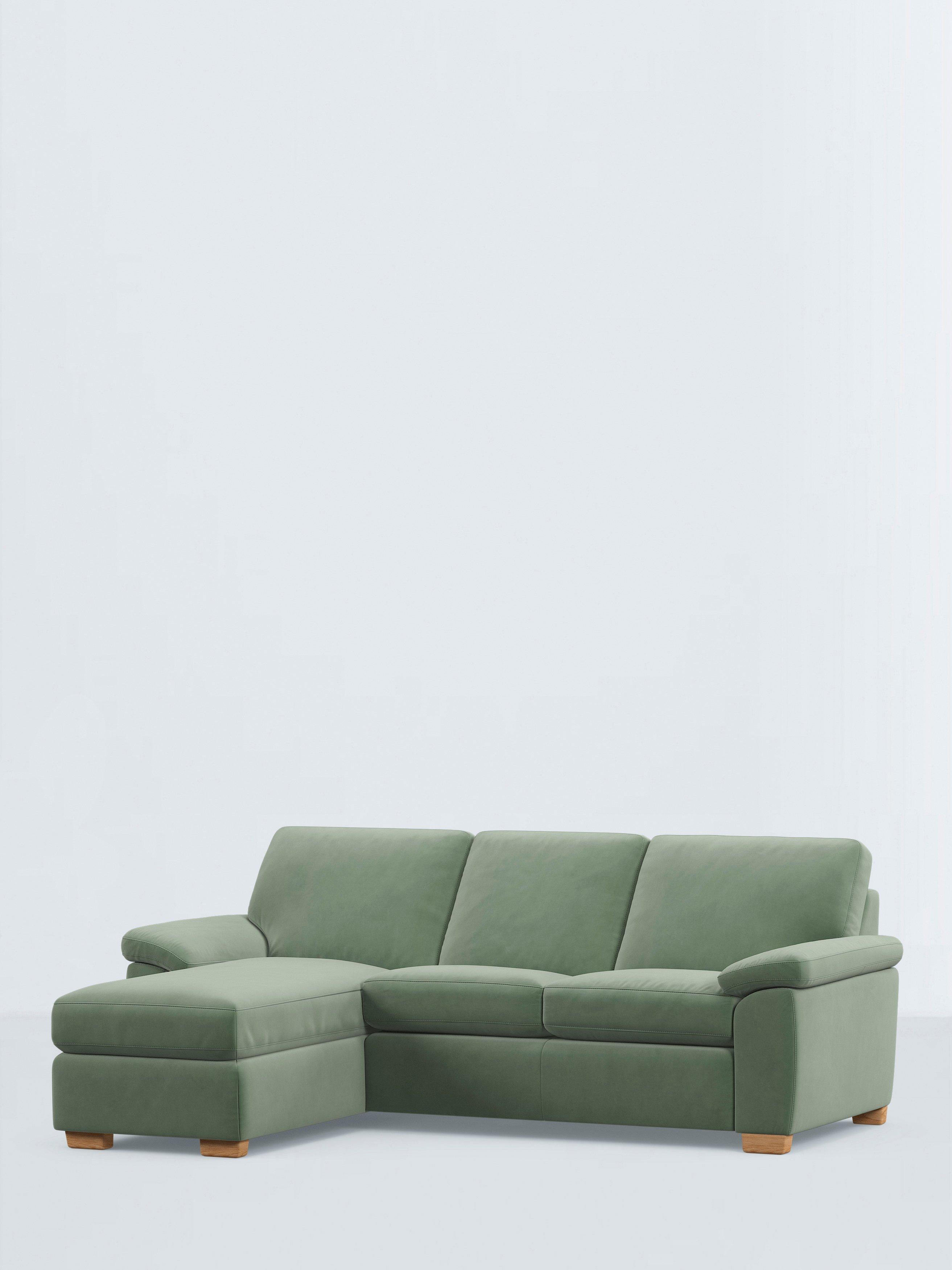 Camden Range, John Lewis Aquaclean Velvet Plain Fabric, Sage Green, Price Band D