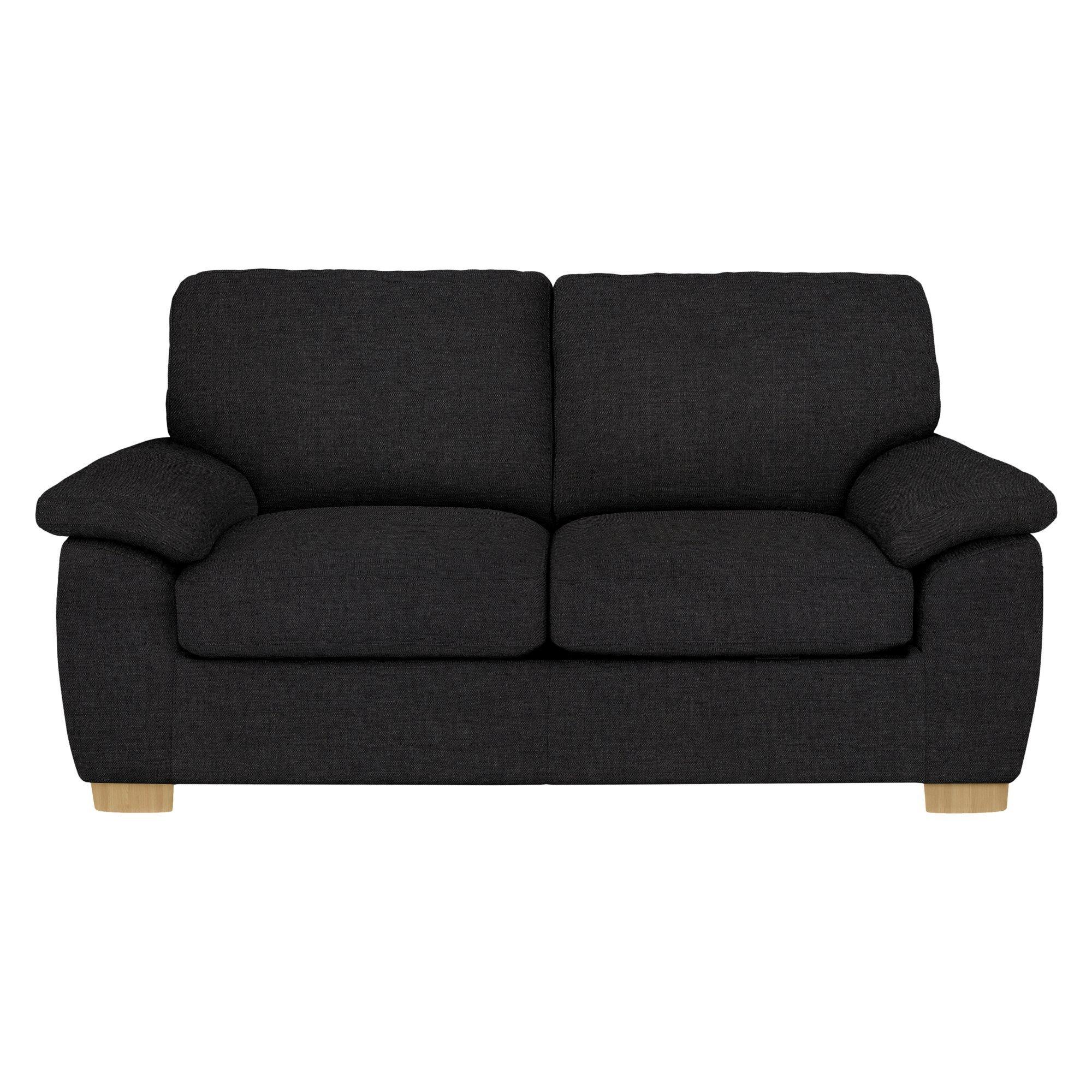 Camden Range, John Lewis Easy Clean Chunky Chenille Plain Fabric, Charcoal, Price Band C
