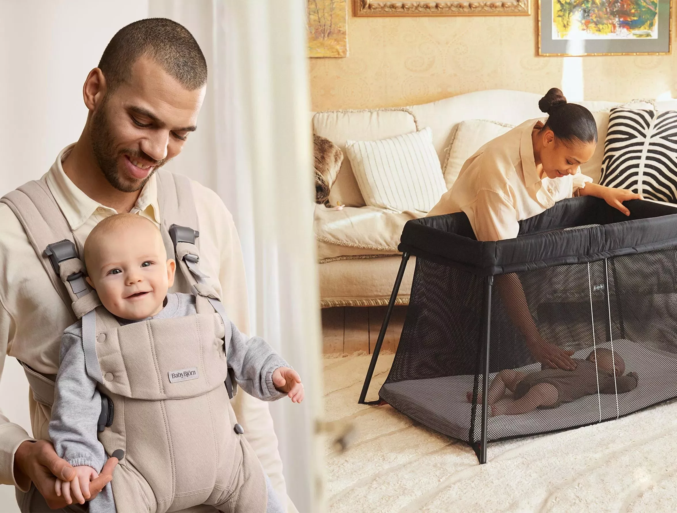 On trial: BabyBjörn Baby Carrier Harmony Woven Mélange and BabyBjörn Travel Cot