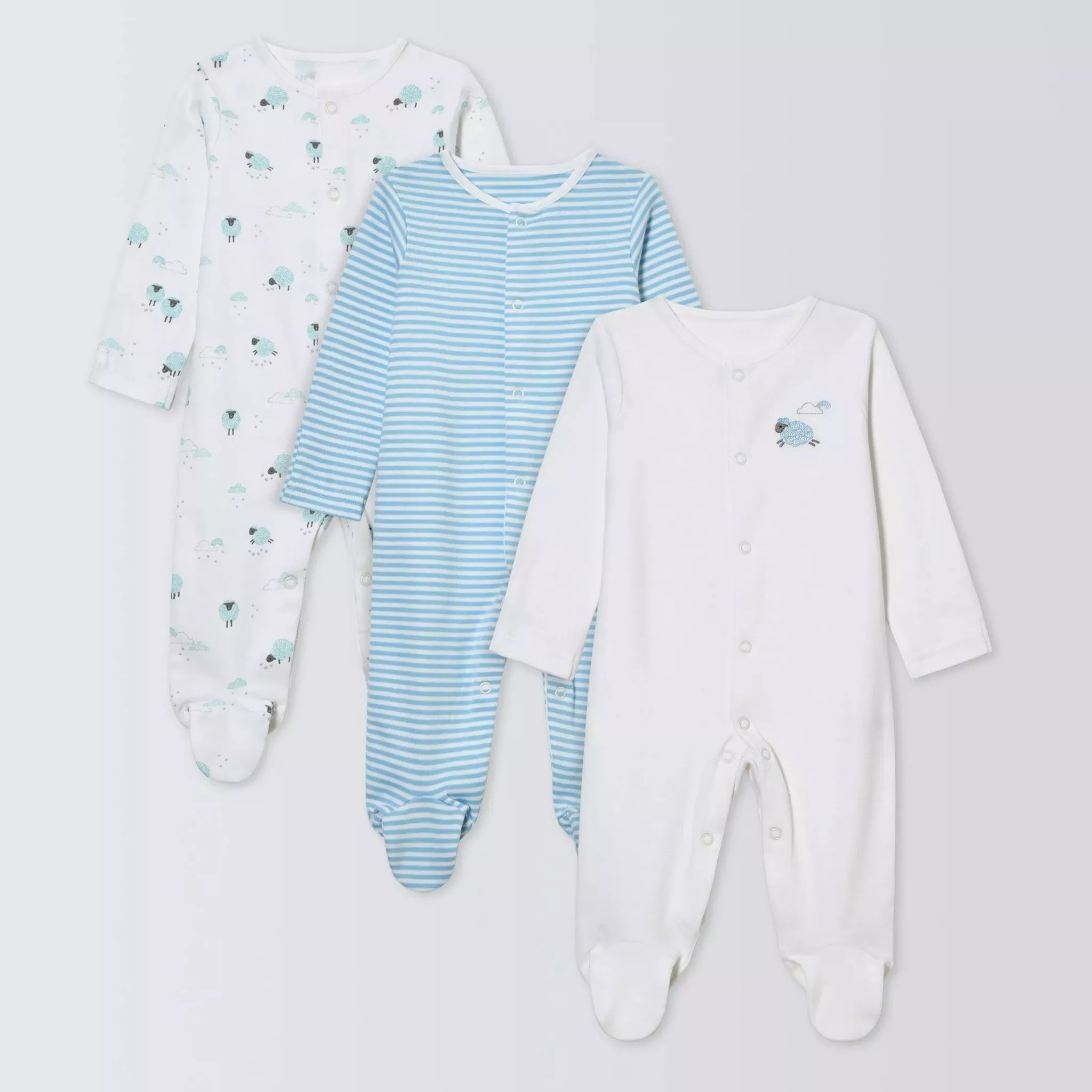 Three baby sleepsuits