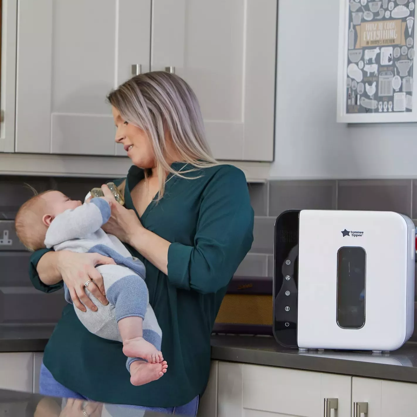 baby being fed, tommee tippee bottler feeder