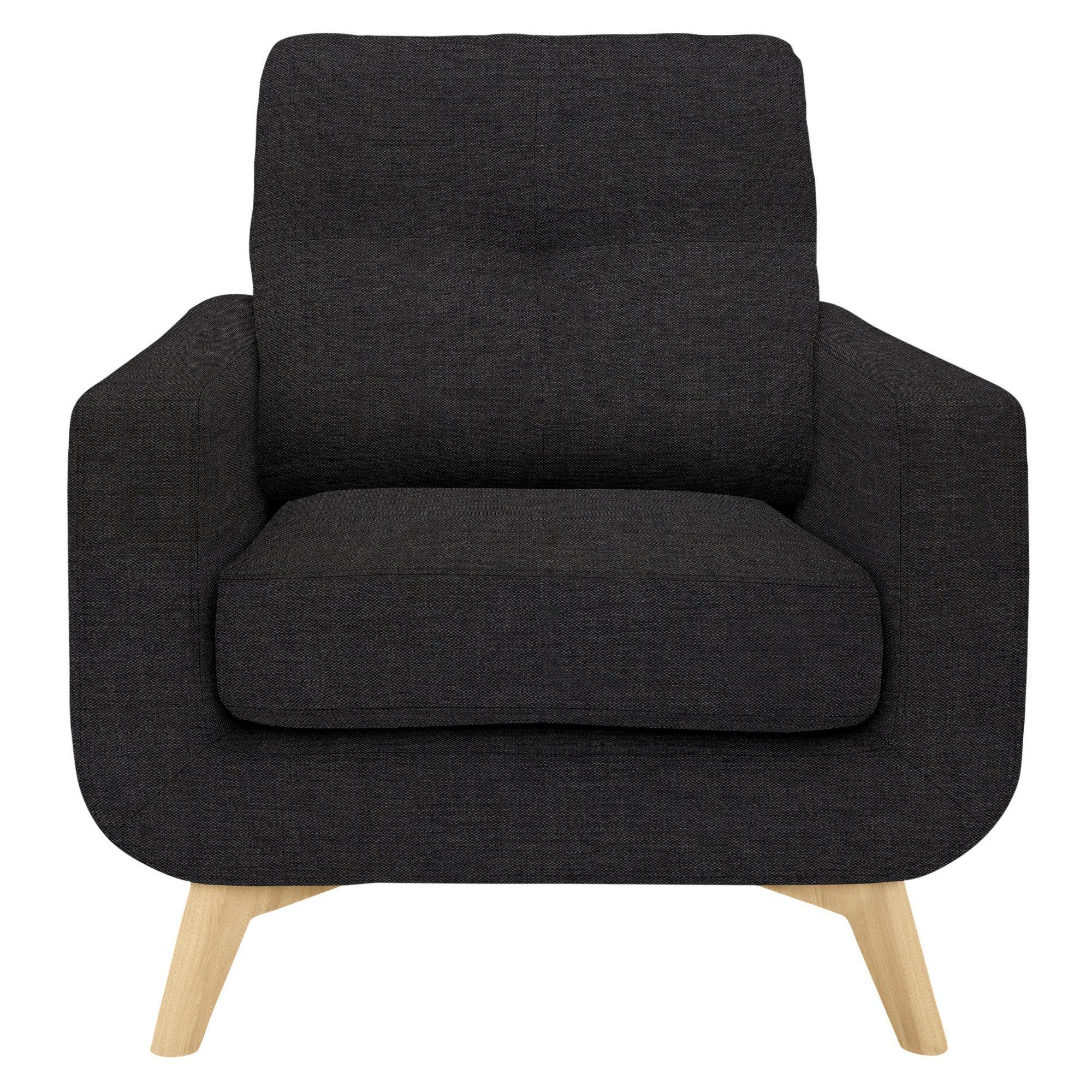 Barbican Range, John Lewis Easy Clean Chunky Chenille Plain Fabric, Charcoal, Price Band C