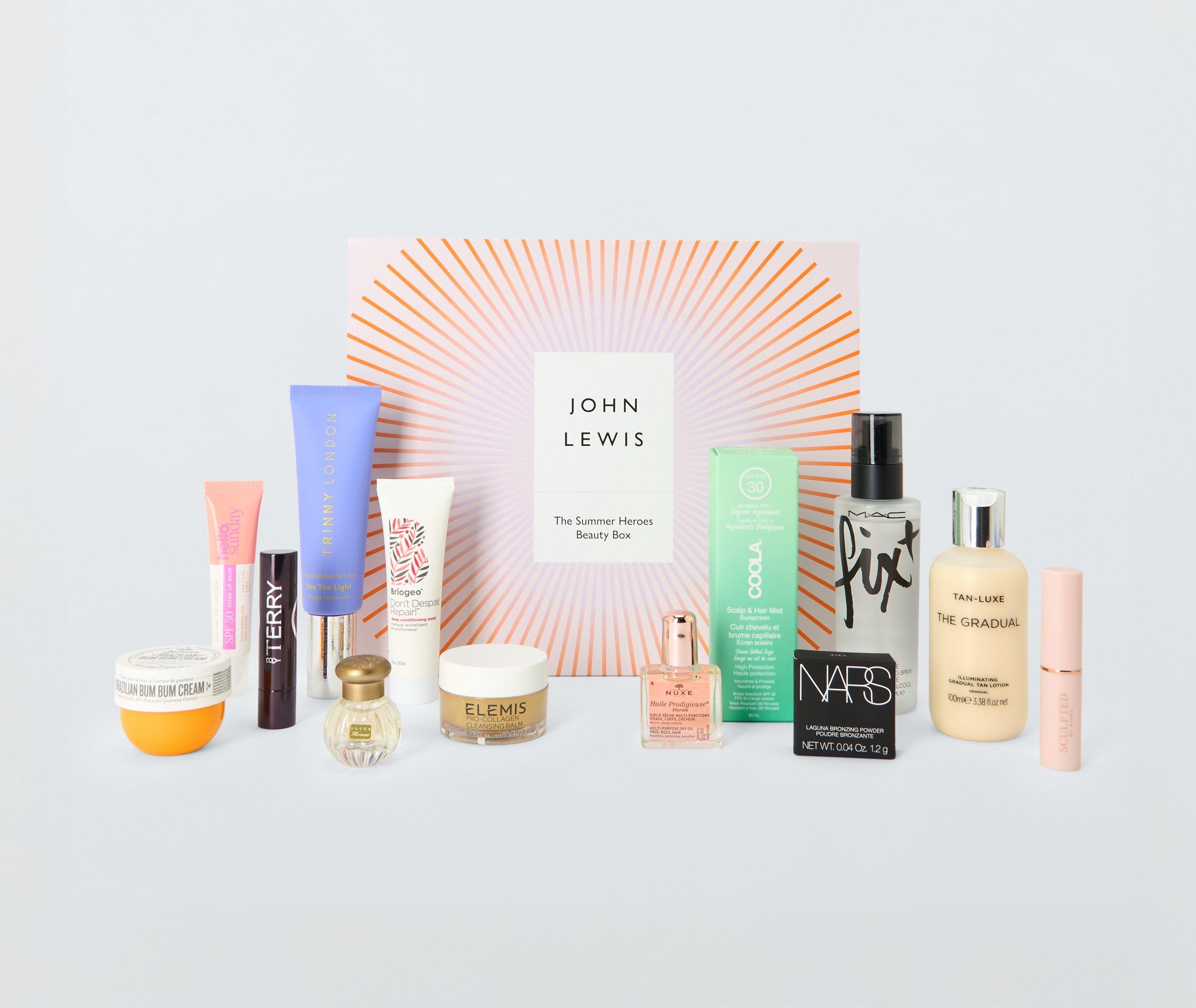 beauty box image with multiple beauty products sitting infront of it