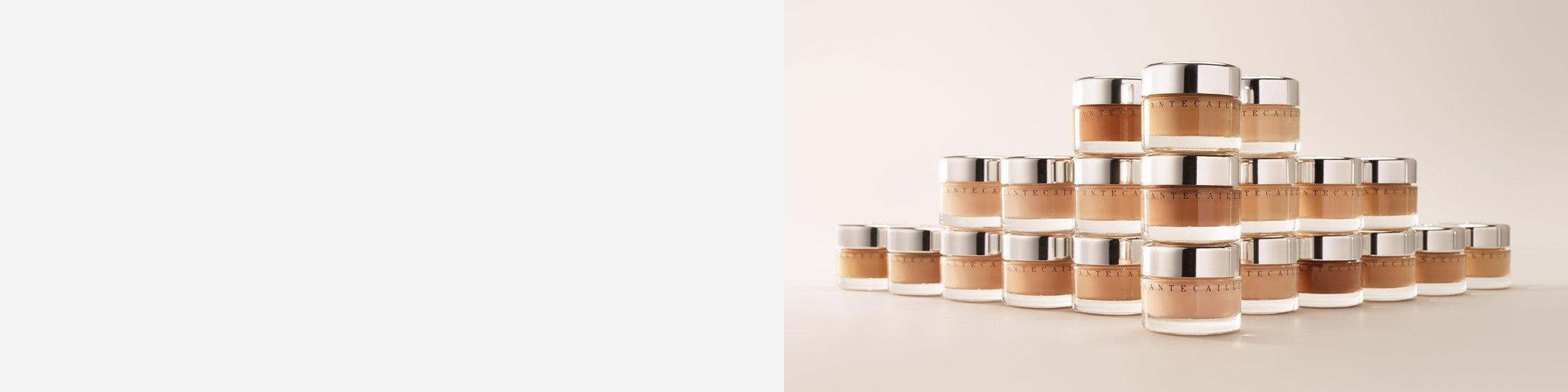 A pyramid stack of Chantecaille products